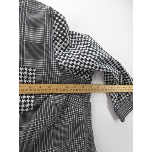 Lands End Top 18W Plus Shirt Patchwork Houndstooth Plaid No Iron - Picture 6 of 11